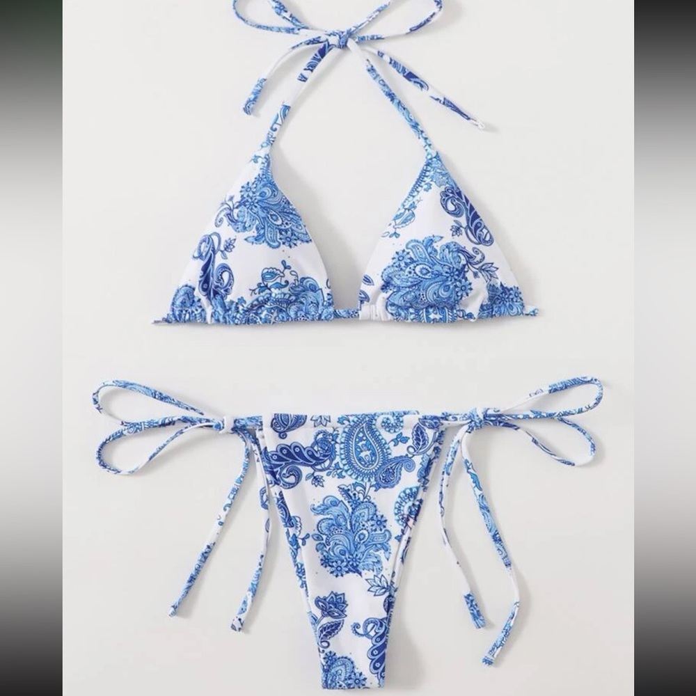 Blue paisley bikini